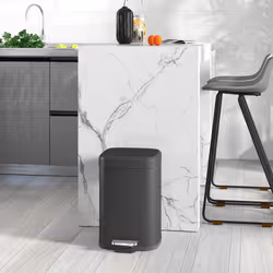 HOMCOM 12L Kitchen Pedal Bin, Metal Rubbish Bin with Soft-close Lid, Black