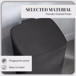 HOMCOM 12L Kitchen Pedal Bin, Metal Rubbish Bin with Soft-close Lid, Black - Additional view 5