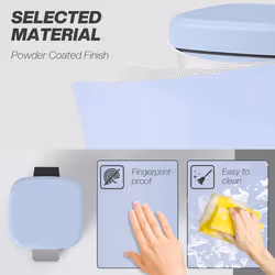 HOMCOM 20L Kitchen Pedal Bin, Metal Rubbish Bin with Soft-close Lid, Light Blue - Additional view 5