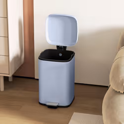 HOMCOM 20L Kitchen Pedal Bin, Metal Rubbish Bin with Soft-close Lid, Light Blue - Additional view 7