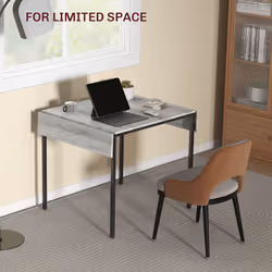 HOMCOM Folding Dining Table, Drop Leaf Table for 2-4 People, Grey - Additional view 4