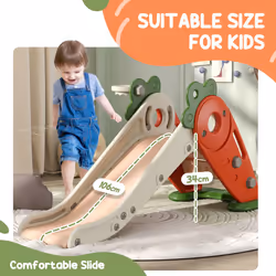 AIYAPLAY 3 in 1 Kids Slide, Carrot-themed Foldable Indoor Slide for 1-3 Years - Additional view 6