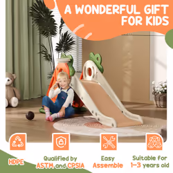 AIYAPLAY 3 in 1 Kids Slide, Carrot-themed Foldable Indoor Slide for 1-3 Years - Additional view 8