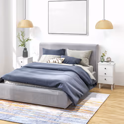 HOMCOM Bedside Table Set of 2, Bedside Cabinet w/ 3 Drawers, Modern Side Table, - Additional view 5