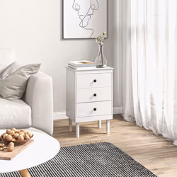 HOMCOM Bedside Table Set of 2, Bedside Cabinet w/ 3 Drawers, Modern Side Table, - Additional view 6