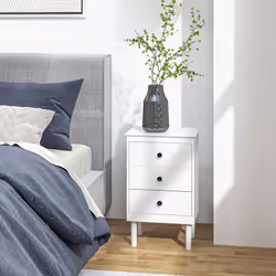 HOMCOM Bedside Table Set of 2, Bedside Cabinet w/ 3 Drawers, Modern Side Table, - Additional view 7