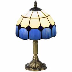 HOMCOM Antique Table Lamp, for Bedroom Bedside, Bulb not Included, Blue - Additional view 4