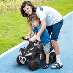 HOMCOM No Power Quad Toddler Ride on Car Foot-to-Floor Sliding Black