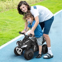 HOMCOM No Power Quad Toddler Ride on Car Foot-to-Floor Sliding Black