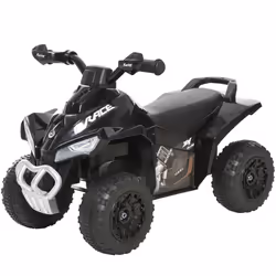 HOMCOM No Power Quad Toddler Ride on Car Foot-to-Floor Sliding Black