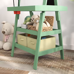 AIYAPLAY Double-Sided Art Easel for Kids w/ Paper Roll, Storage Baskets Green - Additional view 8