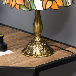 HOMCOM Stained Glass Table Lamp, Handmade Antique Bedside Lamp - Additional view 5
