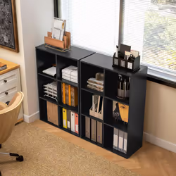 HOMCOM Cubic Cabinet Bookcase Storage Shelves for Home Office, Black - Additional view 5