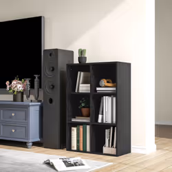 HOMCOM Cubic Cabinet Bookcase Storage Shelves for Home Office, Black - Additional view 6