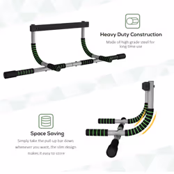 HOMCOM Indoor Fitness Door Horizontal Bar Pull-ups Home Gym Upper Body Workout - Additional view 5