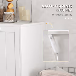 kleankin Tilt-out Laundry Storage Cabinet with 2 Compartment Hampers, White - Additional view 4