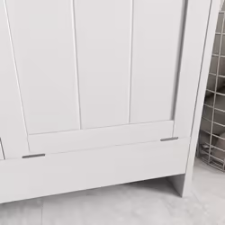 kleankin Tilt-out Laundry Storage Cabinet with 2 Compartment Hampers, White - Additional view 7