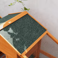 PawHut Wooden Chicken Coop with Run, Nesting Box, Slide-out Tray, Ramp - Additional view 5
