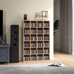 HOMCOM DVD CD Media Storage Rack, Video Display Unit, Natural