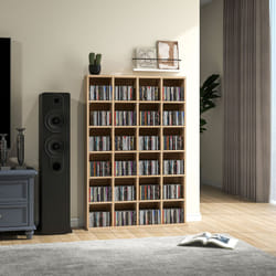 HOMCOM DVD CD Media Storage Rack, Video Display Unit, Natural