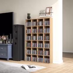HOMCOM DVD CD Media Storage Rack, Video Display Unit, Natural - Additional view 5