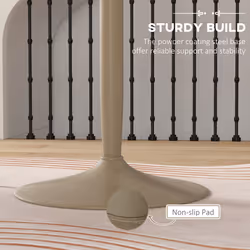 HOMCOM Round Dining Table, Non-slip Pad for Living Room Light Brown
