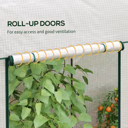 Outsunny 200 x 100 x 178cm Small Tomato Greenhouse with Roll-up Zipped Doors