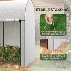 Outsunny 200 x 100 x 178cm Small Tomato Greenhouse with Roll-up Zipped Doors - Additional view 4
