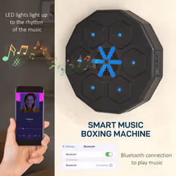 SPORTNOW Smart Music Boxing Machine with Bluetooth Connection and LED Light