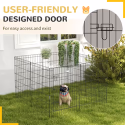 PawHut 8-Panel DIY Dog Pen with Door for Indoor/Outdoor Use, 91cm High - Additional view 5