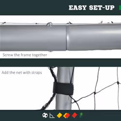 SPORTNOW 10ft x 6.5ft Football Goal, Simple Set Up Football Training Net