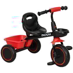 AIYAPLAY Kids Trike for 2 to 5 Years with Adjustable Seat, Baskets, Red