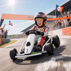 HOMCOM 24V Electric Go Kart for Kids with Music, Horn Honking, Slow Start