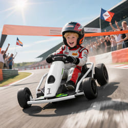 HOMCOM 24V Electric Go Kart for Kids with Music, Horn Honking, Slow Start