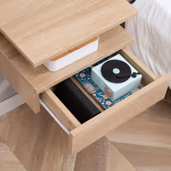 HOMCOM Nightstand Set of 2, Wall Mounted Bedside Cabinet, Oak Tone - Additional view 6