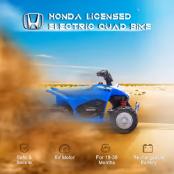 AIYAPLAY Honda Licensed Kids Electric Quad Bike 6V ATV for 1.5-3 Years, Blue