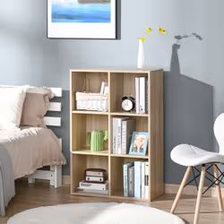 HOMCOM Cubic Cabinet Bookcase Storage Shelves for Home Office, Oak