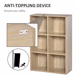 HOMCOM Cubic Cabinet Bookcase Storage Shelves for Home Office, Oak - Additional view 4