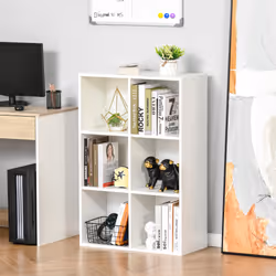 HOMCOM Cubic Cabinet Bookcase Storage Shelves for Home Office, White