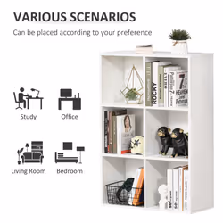 HOMCOM Cubic Cabinet Bookcase Storage Shelves for Home Office, White - Additional view 4