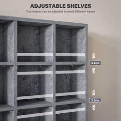 HOMCOM DVD CD Media Storage Rack, Video Display Unit, 89 x 130.5 cm, Grey