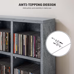 HOMCOM DVD CD Media Storage Rack, Video Display Unit, 89 x 130.5 cm, Grey - Additional view 4