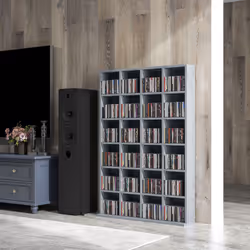 HOMCOM DVD CD Media Storage Rack, Video Display Unit, 89 x 130.5 cm, Grey - Additional view 5