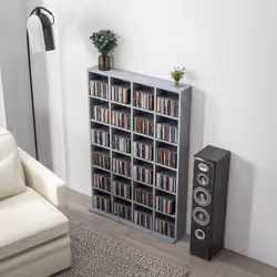 HOMCOM DVD CD Media Storage Rack, Video Display Unit, 89 x 130.5 cm, Grey - Additional view 6