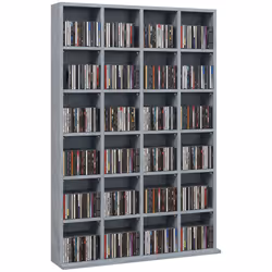 HOMCOM DVD CD Media Storage Rack, Video Display Unit, 89 x 130.5 cm, Grey - Additional view 8
