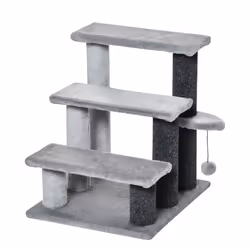 PawHut Pet Stairs with 3-step Stair, Scratching Posts, Platforms, Toy Ball - Additional view 7