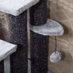 PawHut Pet Stairs with 4-step Stair, Scratching Posts, Platforms, Toy Ball - Additional view 6