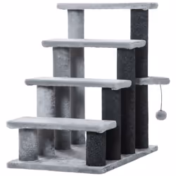 PawHut Pet Stairs with 4-step Stair, Scratching Posts, Platforms, Toy Ball - Additional view 7