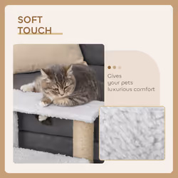 PawHut Pet Stair with 3-step Climb Ladder, Scratching Posts, White - Additional view 7