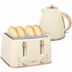 HOMCOM 1.7L Kettle and Toaster Set with Defrost Reheat and Crumb Tray Beige - Additional view 8